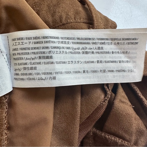Abercrombie & Fitch Faux Suede Mini Skirt Brown Size Small Pockets Zip Up Short - Picture 9 of 10
